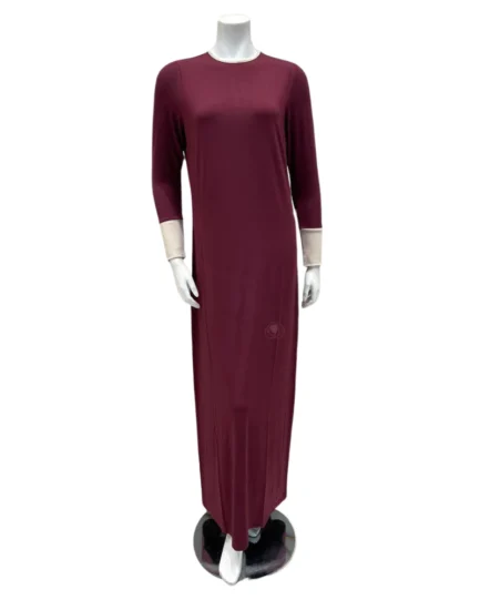 Chicolli Dark Cherry Monogram Cotton Coverall Nightgown