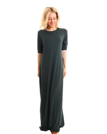 Chicolli Ivy Green Monogram Cotton Coverall Nightgown